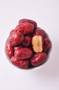 Red dates in the bowl Royalty Free Stock Photo
